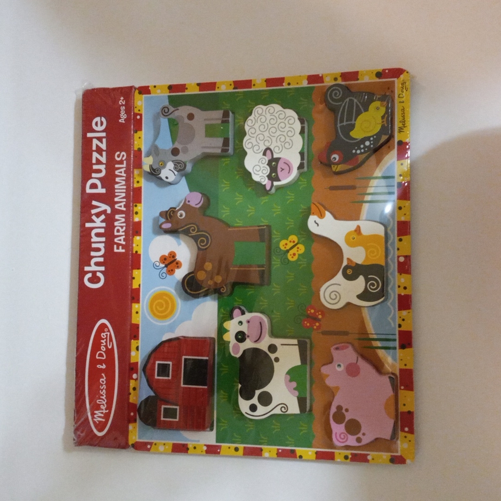 Melissa & Doug Chunky Farm Animals Puzzle Ages 2+ NEW